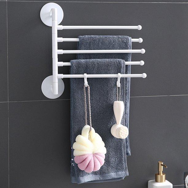 Multi bar Wall Mounted towel rack Rotating Towel Rack Punch-free 180 Degree Bathroom Bath Towel Hanger Holder Stand Feature The towel rack can be rotated 180 degrees to meet the needs of clothes and towels