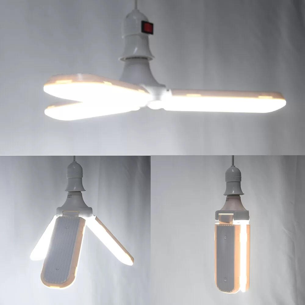 45W LED Bulb E27 Super Bright Foldable Fan Blade Led Lamp