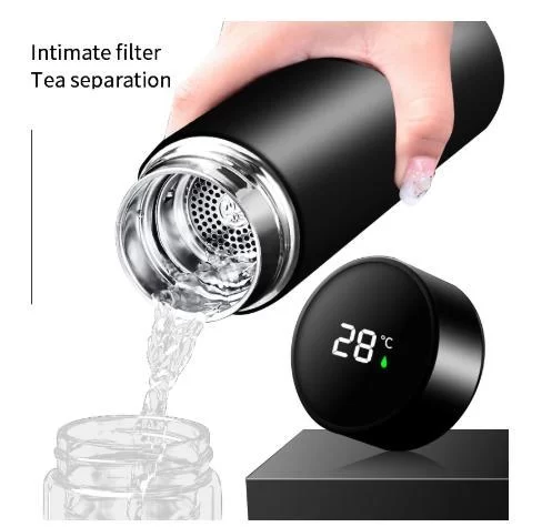 500ml Thermos Water Bottle, Led Touch Screen Temperature Display
