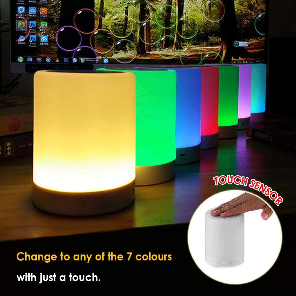 Bluetooth Speaker Wireless Portable Sensor Touch Color Control Lamp