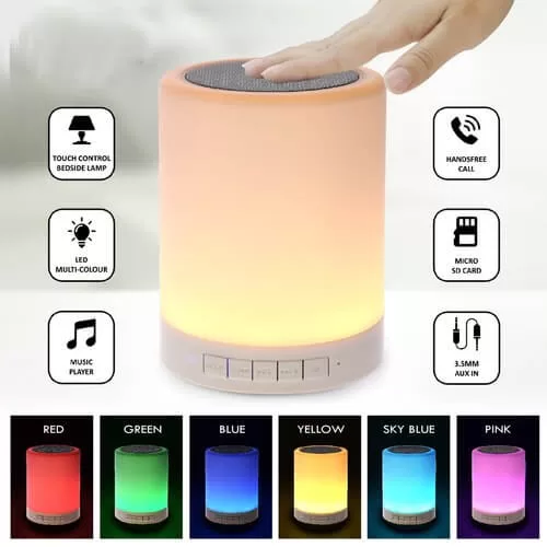 Bluetooth Speaker Wireless Portable Sensor Touch Color Control Lamp