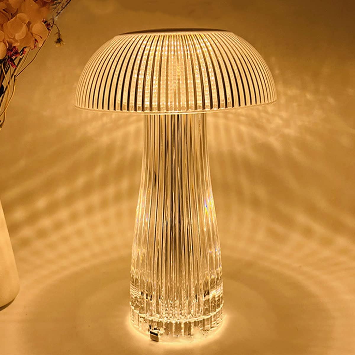 Crystal Mushroom Diamond Table Lamp Touch Remote Control Night Lamp